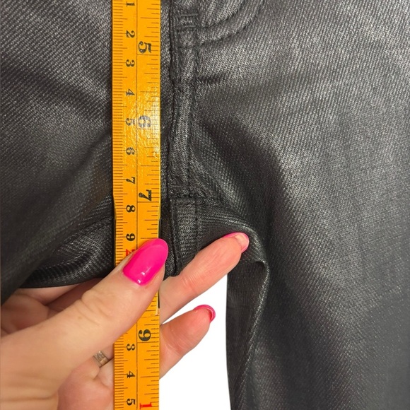 Y2K Frankle B. Black Coated Low Rise Jeans Size 26 - Picture 12 of 14